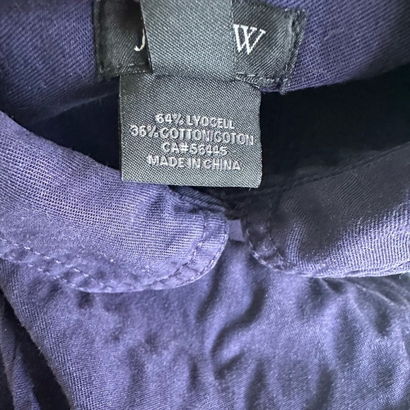 J. CREW | Garment Dyed Navy Blue Purple Drawstring Waist Shirtdress Petite 00 - Picture 9 of 9